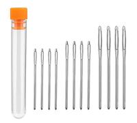 Set di 12 aghi per tappezzeria, aghi smussati, aghi da ricamo, aghi smussati dagli occhi grandi, aghi dritti grandi (5,2 cm, 6 cm, 7 cm) con bottiglia trasparente (12 pezzi)