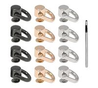 Set di 12 anelli a D per la realizzazione di borse, in metallo, colore oro, argento, nero, accessori per borse, con strumenti di montaggio, accessori fai da te in pelle per borse, cinture e portafogli