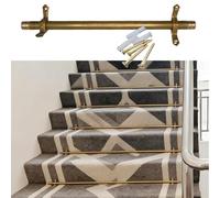 Set di 12 aste tubolari in Ottone per tappeti da Scale, Lunghe 112 cm (44 Pollici), Complete di staffe e Viti per Una Facile Installazione, perfette per Fissare i tappeti sulle Scale.