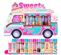 Set di 12 balsami per labbra per bambini con cera d'api e olio di cocco incolori per ragazze e ragazzi (1 unità (Confezione da 12), Sweet Treats)