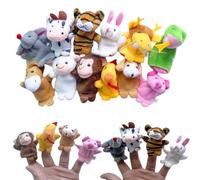 Set di 12 bambole da dito per bambini, mini peluche animale, per interazione genitore-figlio, narrazione e educazione prescolare