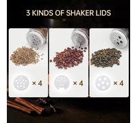 Set di 12 barattoli in vetro da 4 oz con etichette, coperchi shaker e imbuto