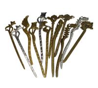 Set di 12 bastoncini per capelli in bronzo antico per le donne vintage forcina antiscivolo bacchetta forcina per capelli per costume Han decorazione per capelli