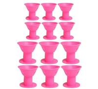 Set di 12 bigodini for capelli grandi e piccole dimensioni, strumenti for lo styling dei fai da te(Pink)