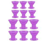 Set di 12 bigodini for capelli grandi e piccole dimensioni, strumenti for lo styling dei fai da te(Purple)