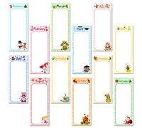 Set di 12 blocchetti magnetici mensili con blocco note magnetico stagionale, design stagionale al mese, blocco note magnetico sul retro magnetico, 20 x 8,5 cm, per frigorifero, cucina, shopping, drogheria, lista delle cose da fare