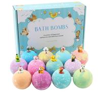 Set di 12 Bombe Da Bagno Bambini bombe da bagno per bambini con giocattoli all'interno, set di da naturali 100 g con aromi di frutta per un divertimento rilassante durante la doccia
