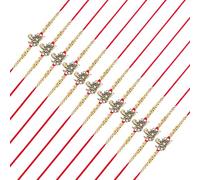 Set di 12 braccialetti Rakhi per fratello Rakhi per Bhai Bhabhi Bhaiya veera Raksha Bandhan Rakhi Set di braccialetti Dora con confezione regalo per fratello sorella tradizionale indiano Raksha