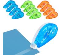 Set di 12 Colla a Nastro, 8m x 8mm Colla a Rullo Biadesivo Nastro Adesivo Colla a Nastro Trasparente per Creazione di Carte per Album di Ritagli Sigilli per Sacchetti Regalo