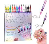 Set di 12 colori per unghie, 2026, penna per nail art fai da te, linea per nail art, graffiti, matite per nail art, strumenti per manicure (12 pezzi)