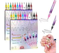 Set di 12 colori per unghie, 2026, penna per nail art, linea fai da te, graffiti, matite per nail art, strumenti per manicure, per disegnare (24 pezzi)
