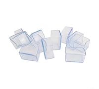 Set di 12 coprisedia rettangolari in PVC, per proteggere i pavimenti e ridurre al minimo il rumore da tavoli e sedie (40 x 60 mm)