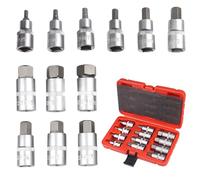 Set di 12 dadi a brugola da 1/2" con custodia in plastica, esagonale, 5 - 22 mm, 1/2 pollici per bus, set di punte esagonali da 5 - 22 mm