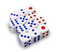 Set di 12 Dadi Bianchi a 6 facce 16mm con Angoli Arrotondati Dice Game D6 per Giochi da Tavolo, Gioco RPG, Dadi D&D, Giochi Matematici per Bambini - Dadi Poliedrici