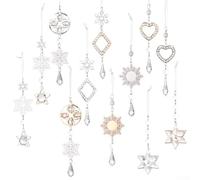 Set di 12 decorazioni per albero di Natale, in acrilico trasparente, eleganti decorazioni per la casa e le vacanze