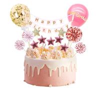 Set di 12 decorazioni per torte da ragazza, decorazione per la cucina, decorazione per torta di compleanno, decorazione rosa