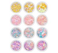 Set di 12 decorazioni per unghie in acrilico 3D con fiori e farfalle e orsetti, accessori per nail art