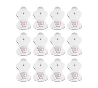 Set di 12 elettrodi in schiuma da 22 mm, per elettroterapia, riutilizzabili, cuscinetti in gel di ricambio per massaggio, durevoli, compatibili con dispositivi TENS (bianco, taglia unica)
