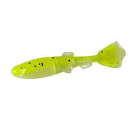 Set di 12 esche galleggianti - Esche con coda a T da 4 cm e 5 cm con bocca rivolta verso l'alto, esche da pesca Micro Root Finesse(Geel,4cm 12pcs)