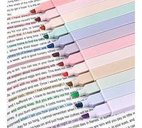 Set di 12 evidenziatori pastelli, colori assortiti, perfetti per evidenziare diario o taccuino a scuola, ufficio
