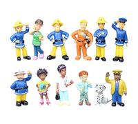 Set di 12 figure pompiere per bambini pompiere decorazione torta pompiere figure decorazione torta set pompiere action figure mini figure set festa di compleanno forniture per bambini