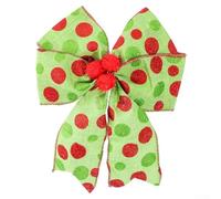 Set di 12 fiocchi per albero di Natale con design classico a pois, per l'uso su alberi, pareti, giardini e molto altro ancora, materiale in poliestere, adatti per decorazioni natalizie e stagionali