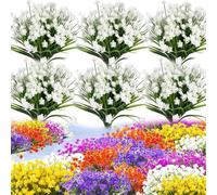 Set di 12 fiori artificiali per la decorazione del balcone e del giardino | Il set di dodici piante artificiali realistiche garantisce una decorazione colorata a lungo termine.