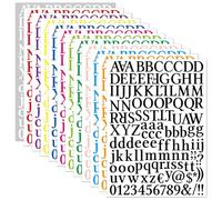 Set di 12 fogli di adesivi colorati con lettere dell'alfabeto, colori assortiti, per scrapbooking, album di ritagli, adesivi colorati