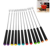 Set di 12 forchette da fonduta da 24,1 cm, in acciaio inox resistente al calore, per formaggio, fonduta di cioccolato, marshmallow, carne e frutta, bastoncini per marshmallow per braciere e barbecue