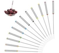 Set di 12 Forchette Hot Pot in Acciaio Inox, Forchette da Fonduta, Forchette per Cioccolatini con Manico Resistente al Calore, Forchette Bourguignonne per Formaggio,Marshmallow,Cioccolato,Frutta,24 cm