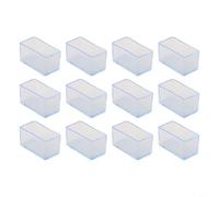 Set di 12 gambe rettangolari in PVC, per mobili, tavoli, pavimenti, con materiale antiscivolo per proteggere i pavimenti e ridurre il rumore (25 x 50 mm)