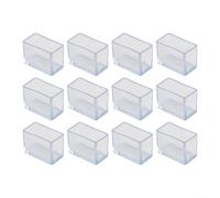 Set di 12 gambe rettangolari in PVC, per mobili, tavoli, pavimenti, con materiale antiscivolo per proteggere i pavimenti e ridurre il rumore (15 x 30 mm)