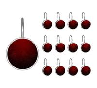 Set di 12 ganci per tenda da doccia, antiruggine, ganci per doccia per bagno, decorazione per la casa, sfondo rosso con ragnatela nera (1)
