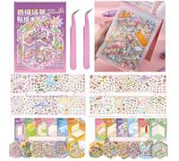 Set di 12 grandi adesivi 3D fai da te per adulti e bambini, fai da te 3D House Stickers Book Miniatura Casa Scene Sticker Therapy per adulti Relief Stress Pass the Time Birthday Gift