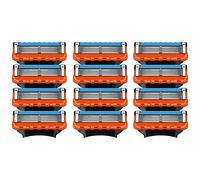 Set di 12 Lame Ricambio Lamette Da Barba 5 Strati Compatibili Gilette Fusion 5