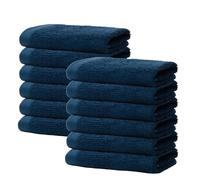 Set di 12 Lavette 30x30 cm | Piccoli Lavette Mani e Viso | Telo Bagno e Doccia per Ospiti | 100% Cotone | Spugna Morbido e Assorbente | 500g/m2 | Hotel e B&B | Oeko-TEX | Ôhm | Blu scuro
