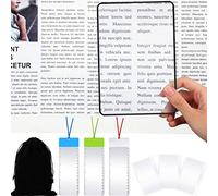 Set di 12 lenti d'ingrandimento 3X per lettura di libri di piccole dimensioni, lente d'ingrandimento laterale 3 segnalibri