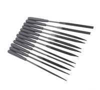 Set di 12 lime ad ago per metallo, vetro, legno, rettifica, sbavatura, con manico antiscivolo, modello preciso dei denti per lucidatura e smussatura
