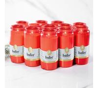 Set di 12 luci a olio per composizione, misura grande n. 7 [rosso] circa 100 ore, durata di combustione, luce per lanterna funeraria, cimitero