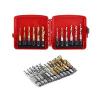 Set di 12 maschi filettati, trapano combinato e rubinetto M3-M10 con gambo esagonale placcato per maschiare vari fili