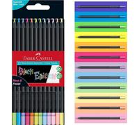 Set Di 12 Matite Colorate Faber-Castell Edizione Nera Neon E Pastello
