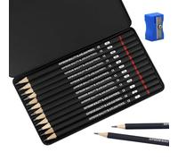 Set di 12 matite da disegno con temperino, matita da disegno da 2H a 8B, set con matite in grafite per artisti, bambini, adulti, disegni, amanti degli schizzi