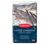 Set Di 12 Matite Di Charcoal Colorate Derwent In Latta