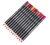 Set di 12 Matite per Labbra, Matita per Labbra Opaca ImpermeabileLinea Liscia delle Labbra, Colori Ricchi, Manico in Legno, Adatto a Tutte le Persone, Penna Cosmetica per