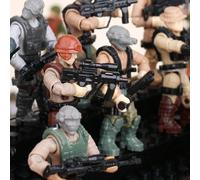 Set di 12 mini figure modulari militari, perfette per la costruzione di scene, giocattolo in buste chiuse a sorpresa 1 stile casuale,1 guerriglia casuale,3 truppe aviotrasportate casuali,3 guardie di 