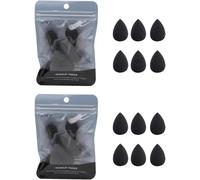 Set di 12 mini spugne per trucco, correttore e ombretto, colore nero, per fondotinta, cipria