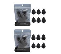 Set di 12 mini spugne per trucco, multicolore, piccole spugne di bellezza per fondotinta, cipria, correttore, ombretto, strumenti per il trucco del viso per donne (nero)