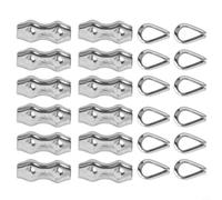 Set di 12 morsetti e occhielli in 304, morsetti per cavi M2/M3/M4/M5, resistenti agli acidi (M5)