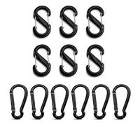 Set di 12 Moschettoni, Fibbie per Borse, 6 in Alluminio a Forma di Zucca e 6 Moschettoni in Plastica a Forma di S, Resistenti Alla Corrosione, Adatti per Campeggio e Alpinismo All'Aperto