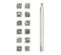 Set di 12 motivi per timbratura in pelle, Kirsite robusto, Constel1ation | Set di 12 motivi per timbratura in pelle, Kirsite robusto, portafogli, cinture, temi unici, esperti